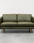 Hamptons sofa in evergreen leather