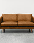 Hamptons leather 2 seat sofa - tan leather