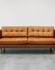 Hamptons Leather 3 Seat Sofa - Tan Leather