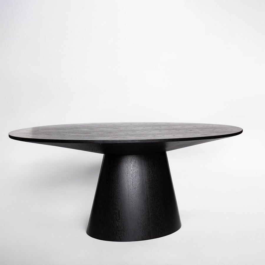 Alice oval dining table in black oak