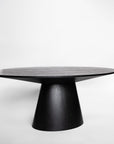 Alice oval dining table in black oak