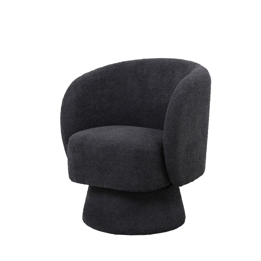 Krona swivel armchair in charcoal