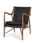 Finn armchair in black leather 