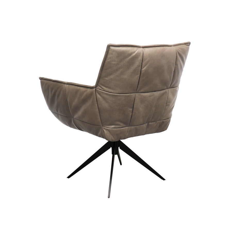 Dallas swivel armchair in beige leather