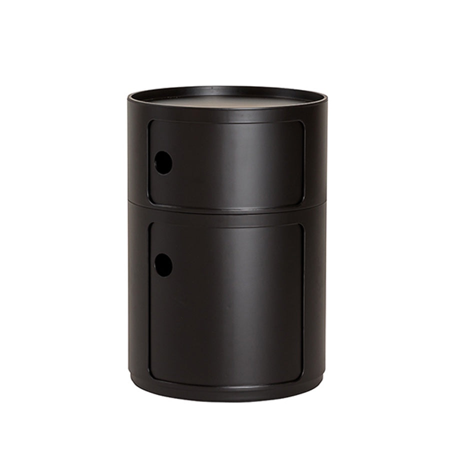 Barrel side table in black 