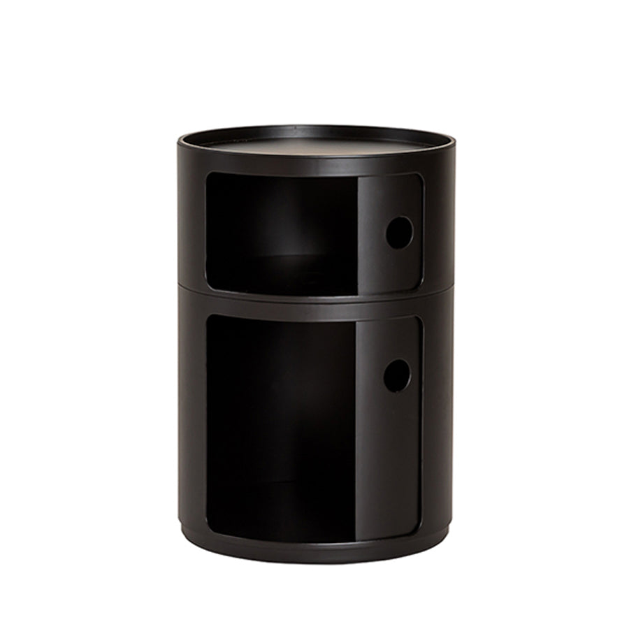 Barrel side table in black 