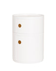 Barrel side table in white