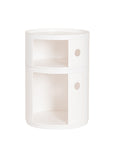 Barrel side table in white