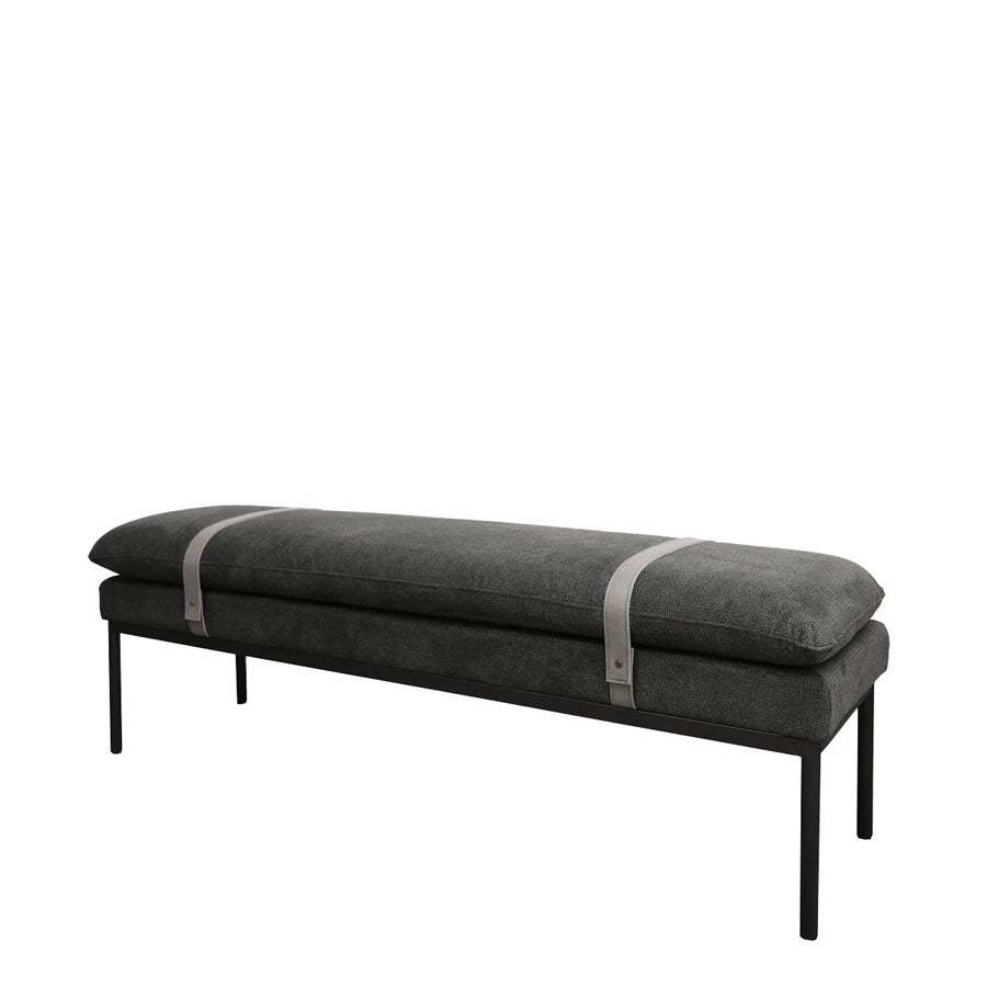 Baxter fabric bench seat in charcoal 