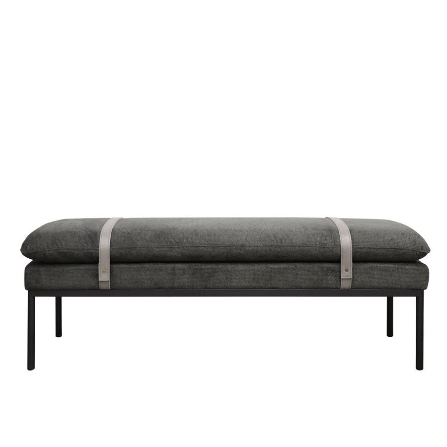 Baxter fabric bench seat in charcoal 