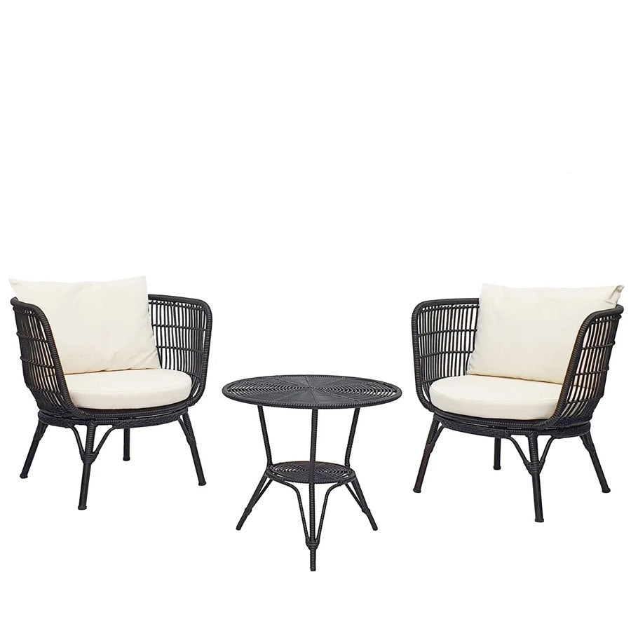 Clifton outdoor 3 piece setting in black