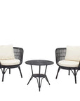 Clifton outdoor 3 piece setting in black