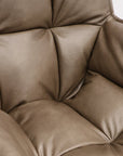 Dallas swivel armchair in brown leather