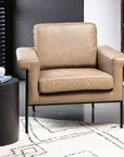 Monte Carlo leather armchair in beige