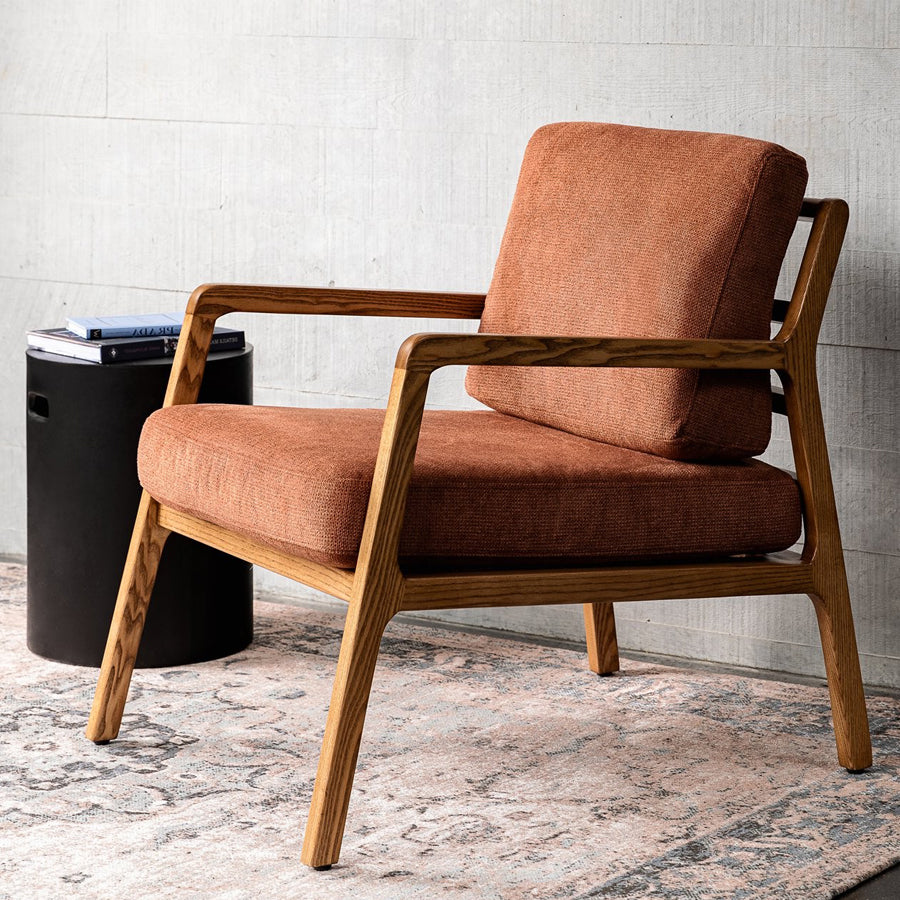 Baker fabric armchair in Bronze