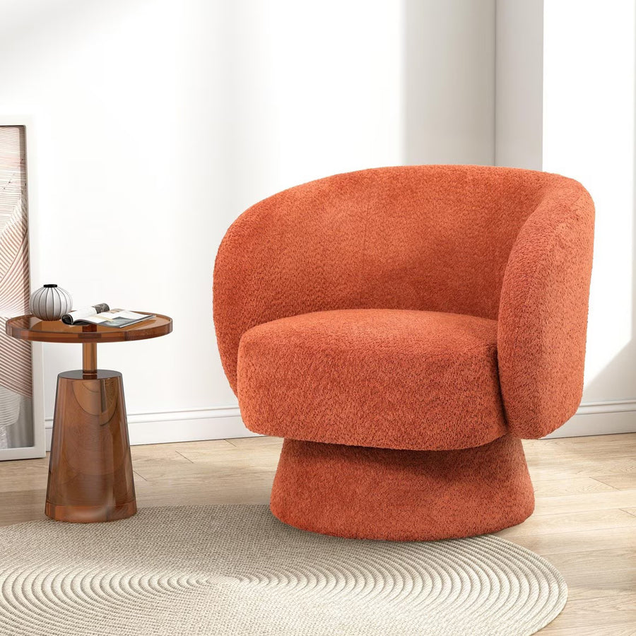 Krona swivel armchair in rust