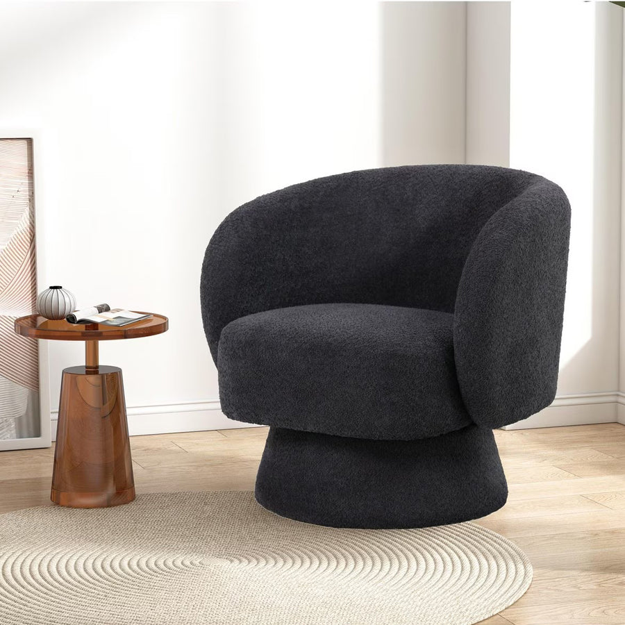 Krona swivel armchair in charcoal