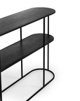 Deco console table in black oak