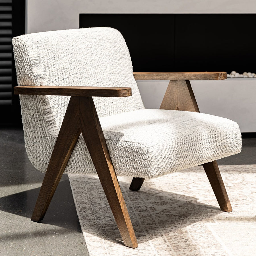 Draper armchair in cream