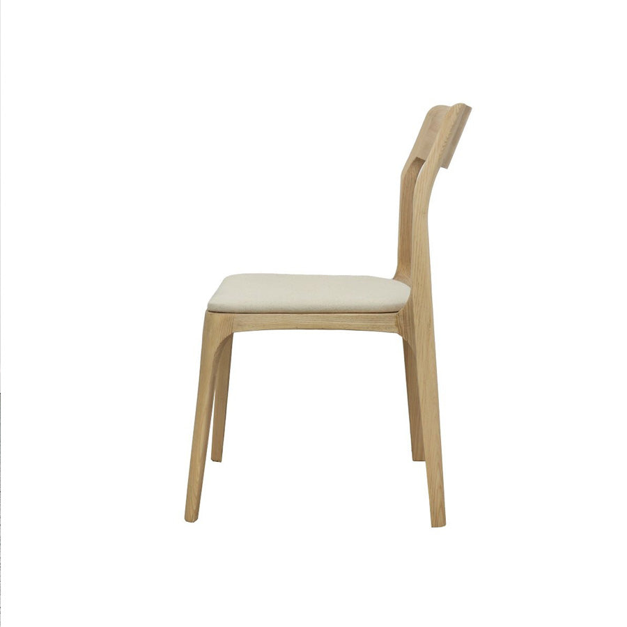 Ealing armless dining chair in linen