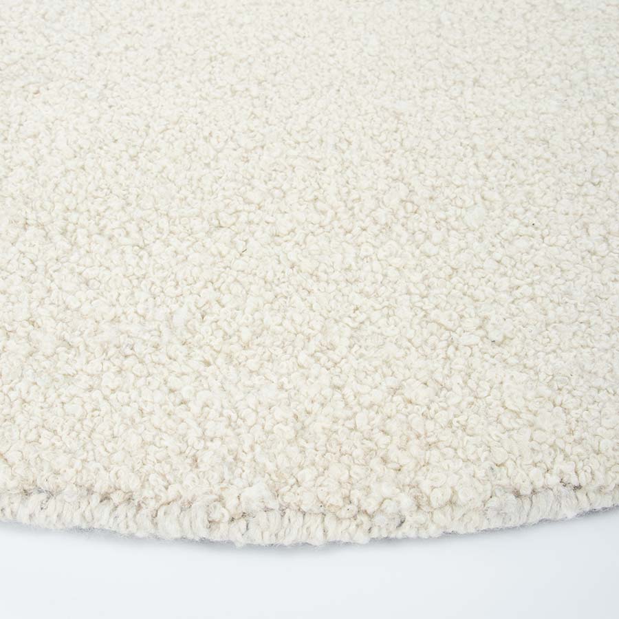 Dorset round rug in natural white