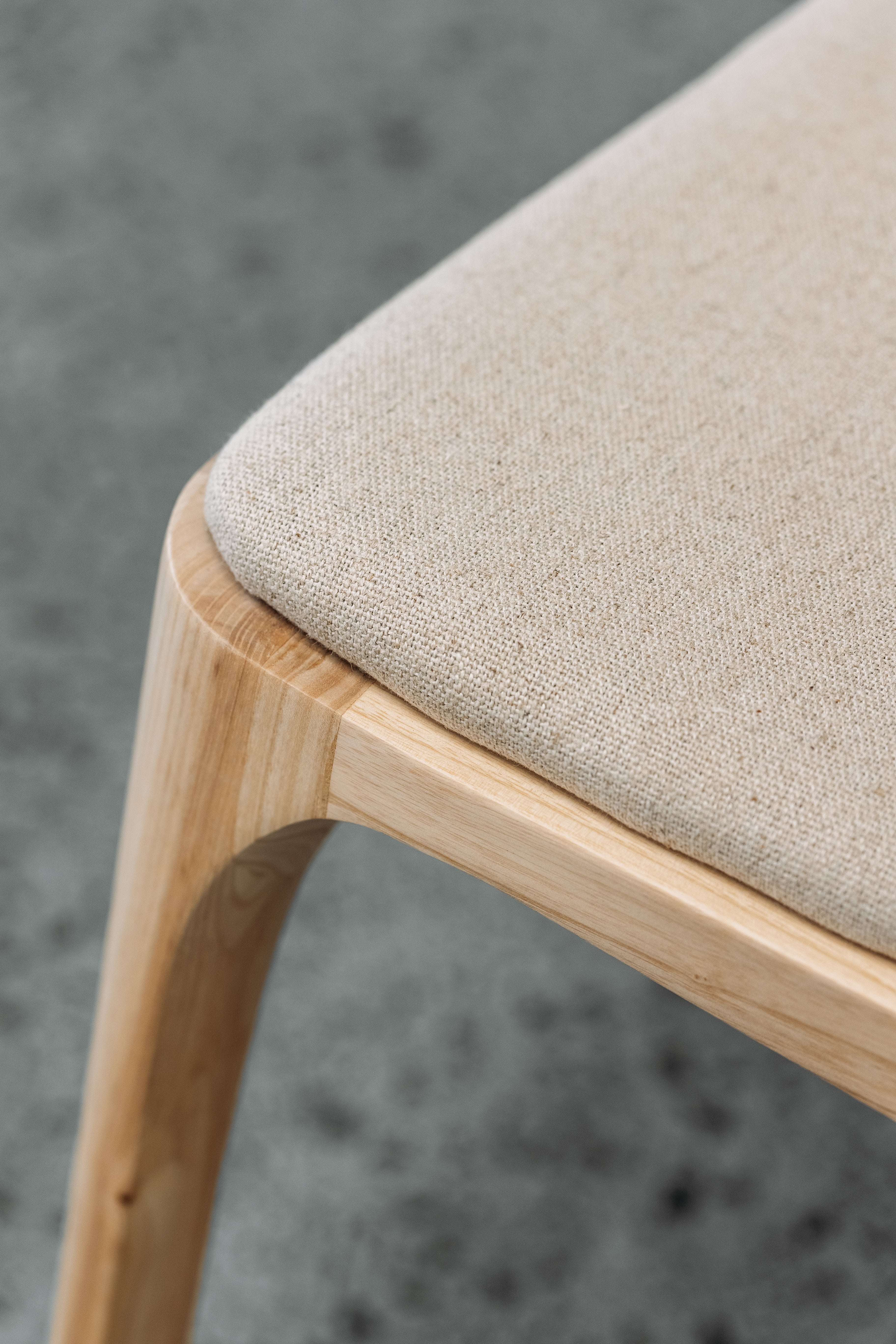 Ealing armless dining chair in linen