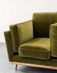 Aria Armchair in olive cotton velvet