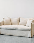 Miami slipcover 2 seat sofa in salt and pepper