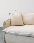 Miami slipcover 2 seat sofa in salt and pepper