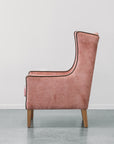 Partridge armchair in magma blush & grass