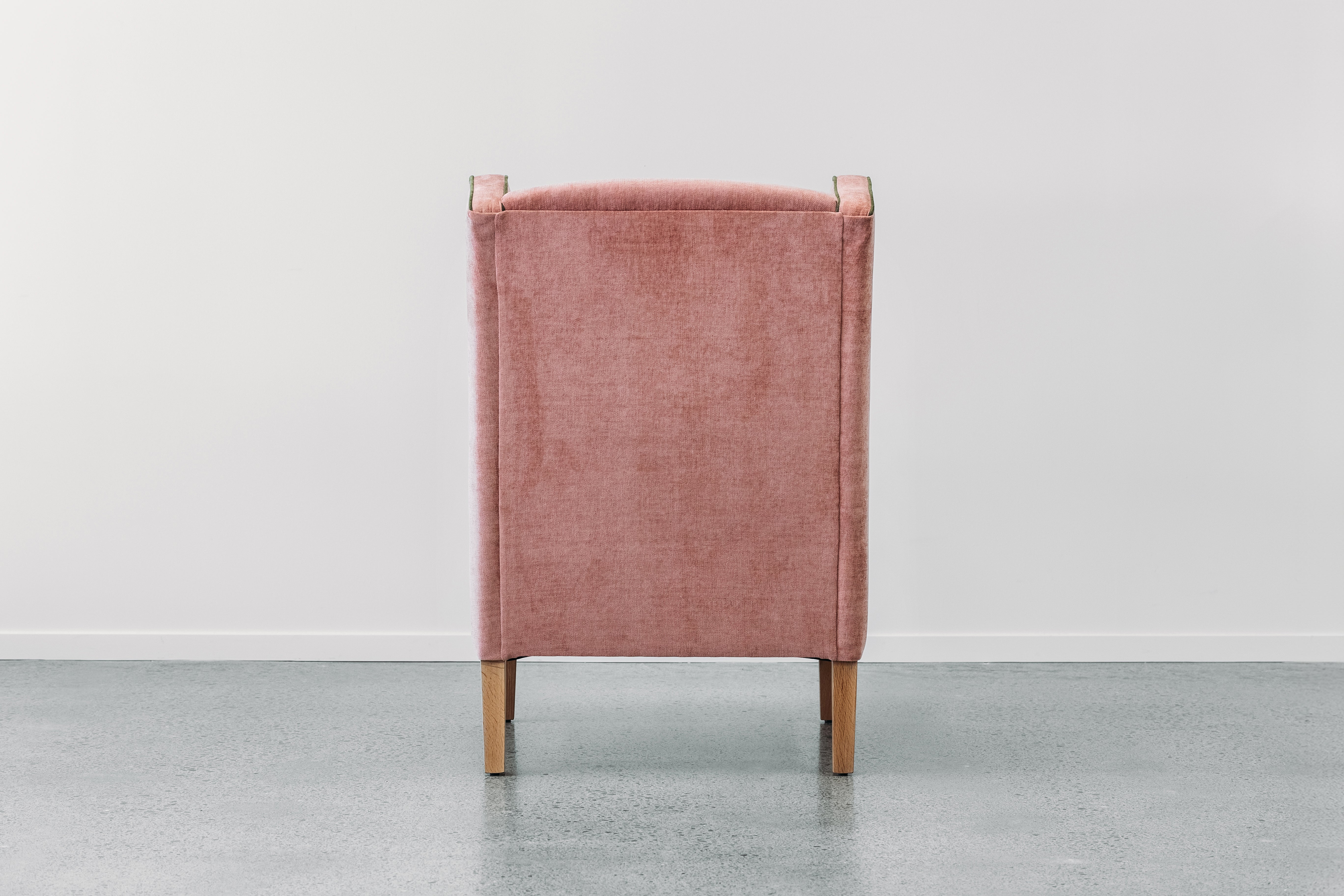 Partridge armchair in magma blush & grass