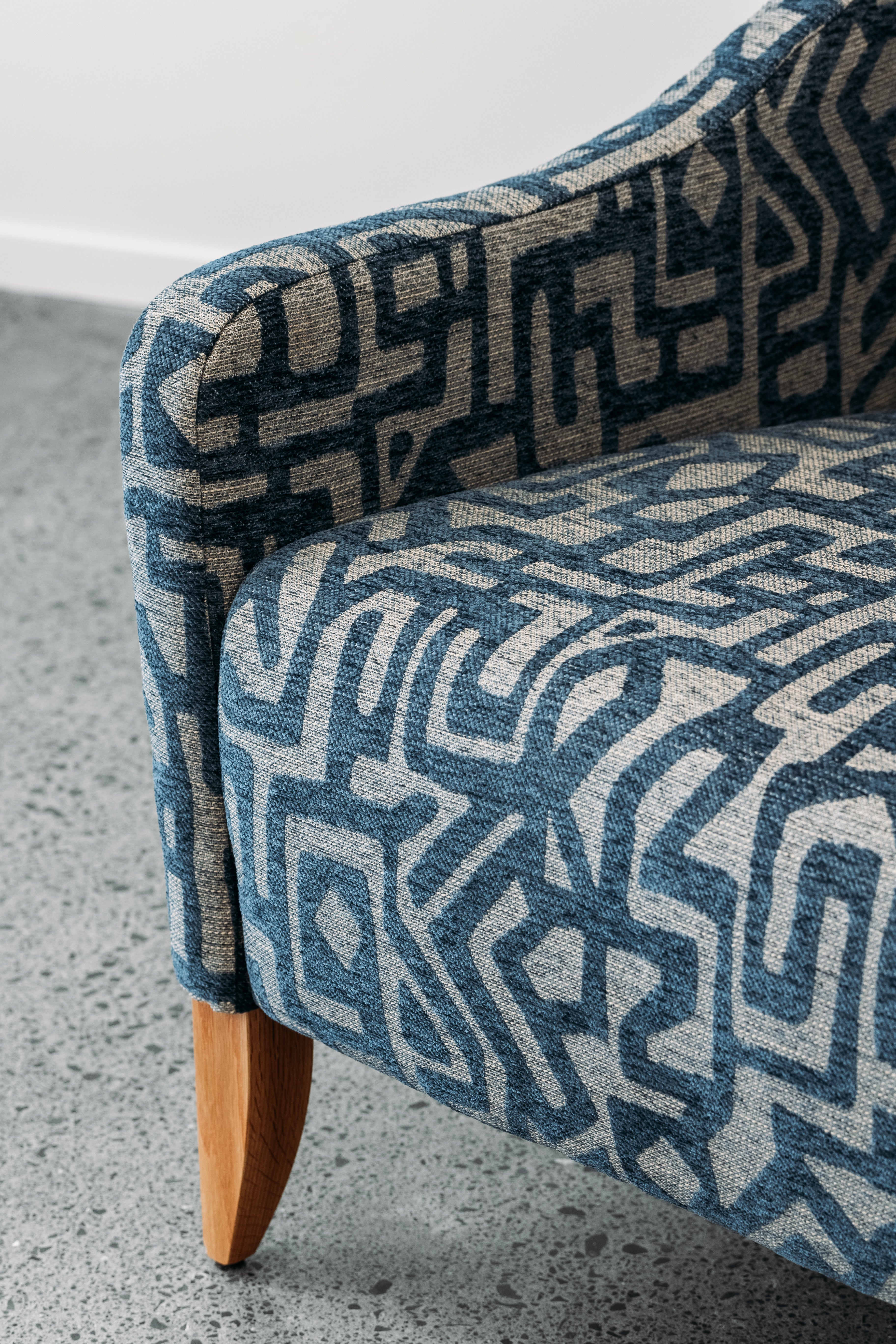 Wedgewood armchair in hiranni denim