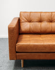 Hamptons Leather 3 Seat Sofa - Tan Leather