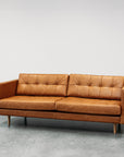 Hamptons Leather 3 Seat Sofa - Tan Leather