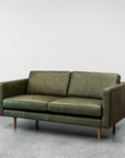 Hamptons sofa in evergreen leather