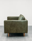 Hamptons sofa in evergreen leather