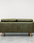 Hamptons sofa in evergreen leather