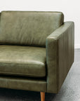 Hamptons sofa in evergreen leather