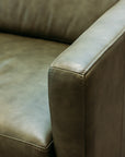 Hamptons 3 seat sofa in evergreen leather