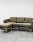 Hamptons 3 seat sofa & chaise in moss