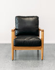 Yukon leather armchair in black and natural