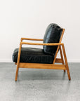 Yukon leather armchair in black/natural