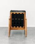 Yukon leather armchair in black/natural