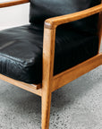 Yukon leather armchair in black/natural