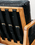 Yukon leather armchair in black/natural