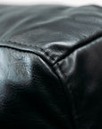 Yukon leather armchair in black/natural