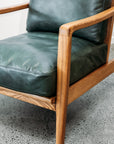 Yukon leather armchair in green