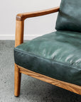 Yukon leather armchair in green