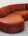 Hendricks Modular curved sofa in ankara terracotta