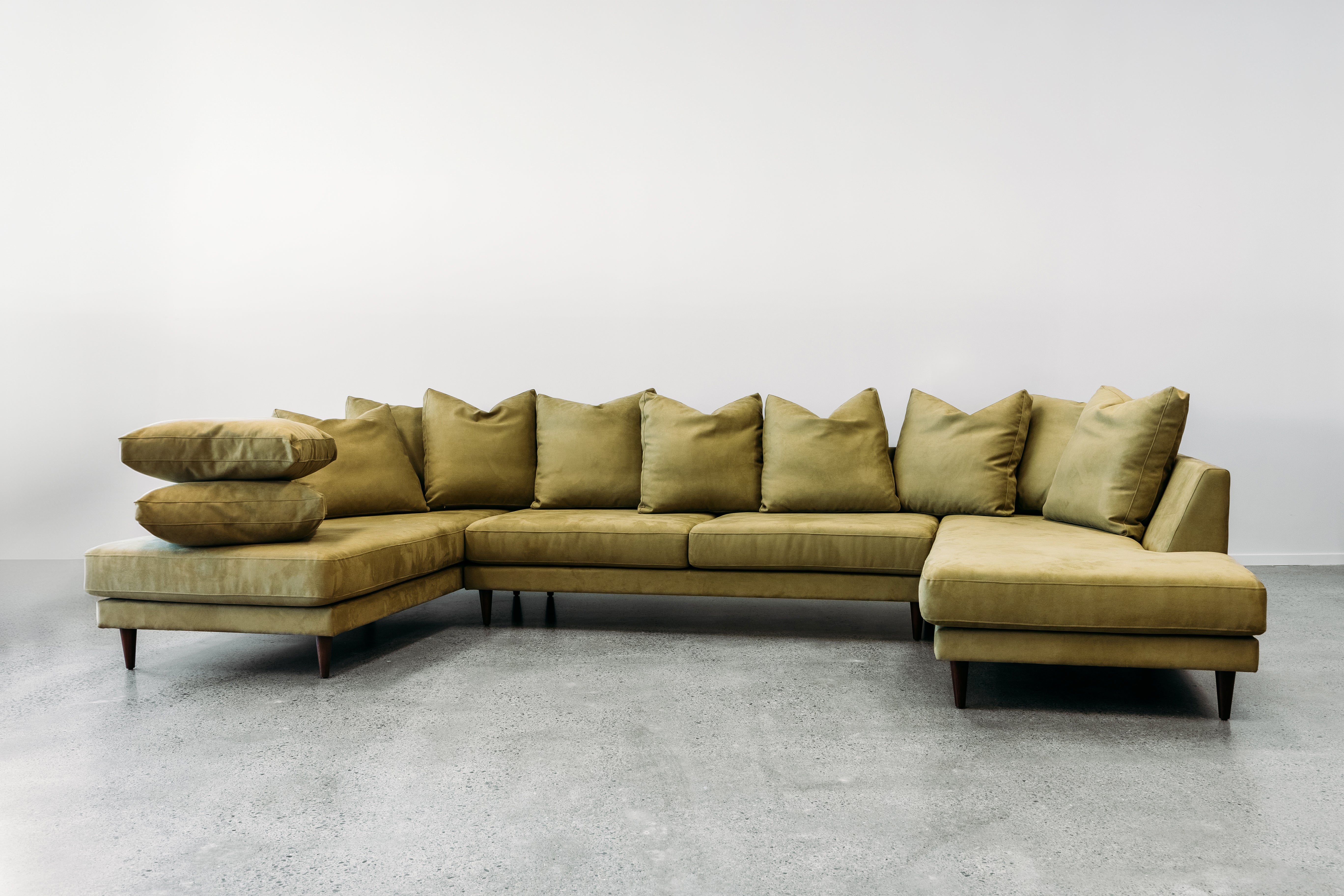 Monterey modular sofa in macrosuede sargent